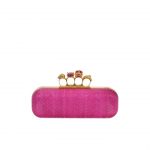 Alexander McQueen Bright Pink Whipsnake Knucklebox Clutch Bag