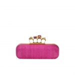 Alexander McQueen Bright Pink Whipsnake Knucklebox Clutch Bag