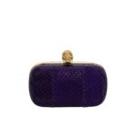 Alexander McQueen Purple Whipsnake Skull Box Clutch Bag