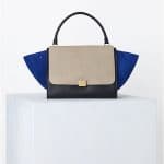 Celine Tricolor Suede Blue Trapeze Bag - Spring 2014