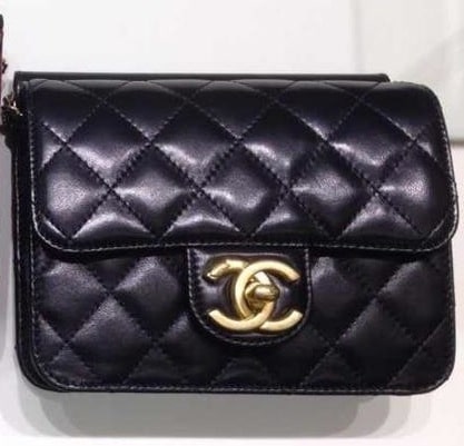 Chanel Silver Metallic Goatskin Fold Up Again Clutch Bag