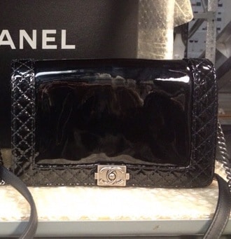 CHANEL Calfskin Boy Reverso Mini Pochette Grey 215023