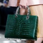 Dior Green Patent Crocodile Lady Dior Bag - Runway Spring 2014