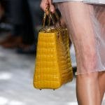Dior Yellow Patent Crocodile Lady Dior Bag - Runway Spring 2014