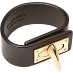 Givenchy Black Shark Lock Leather Bracelet
