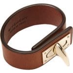 Givenchy Brown Shark Lock Leather Bracelet