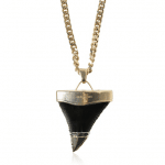 Givenchy Gold/Black Shark Tooth Brass Necklace