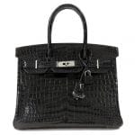 Hermes Black Niloticus Crocodile Birkin 30cm Bag