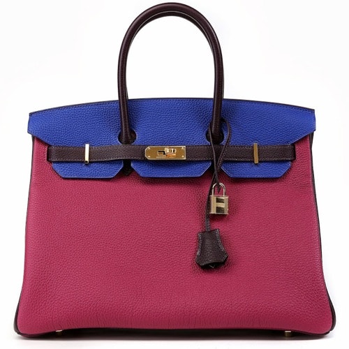 Hermes Tri-color Togo Birkin 35cm Bag