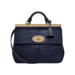 Mulberry Midnight Blue Printed Hair Calf Suffolk Small Bag