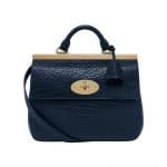 Mulberry Midnight Blue Shrunken Calf Suffolk Small Bag