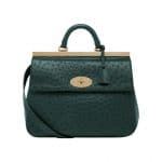 Mulberry Pheasant Green Ostrich Suffolk Bag