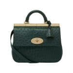 Mulberry Pheasant Green Ostrich Suffolk Small Bag