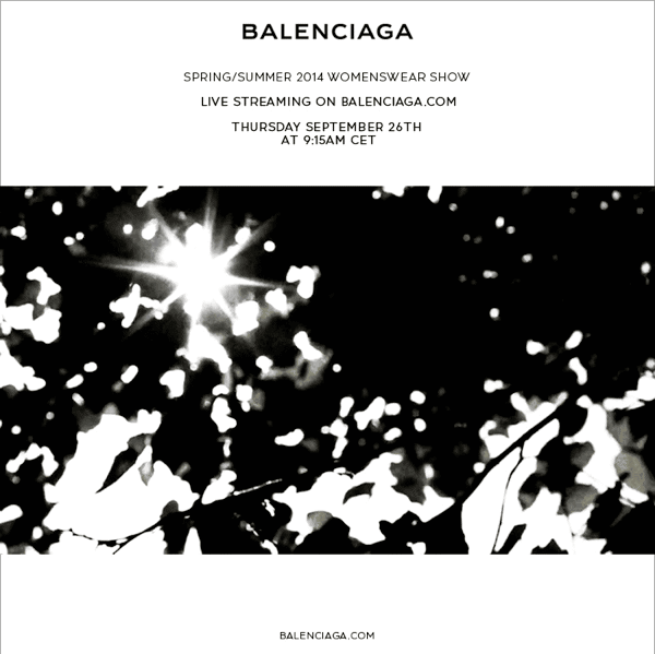 Balenciaga Spring 2014 Live Stream