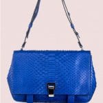 Proenza Schouler Royal Blue Python PS Courier Bag