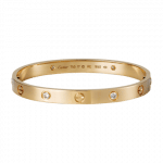 Cartier Pink Gold with 4 Diamonds Love Bracelet