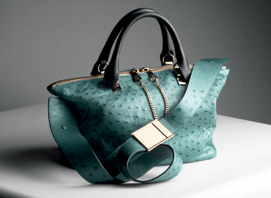 Chloe Peppermint Candy Ostrich Baylee Medium Bag