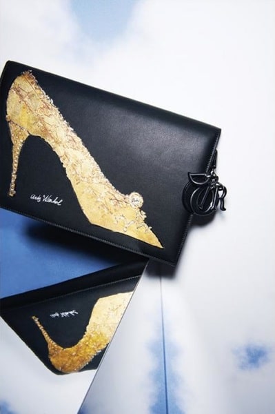 Dior Black Warhol Shoe Print Clutch Bag