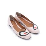 Fendi Pink Plaster Monster Leather Ballet Flats 2