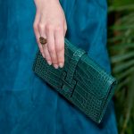 Hermes Teal Crocodile Jige Clutch Bag - Runway Spring 2014