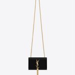 Saint Laurent Black Patent Cassandre Tassel Small Shoulder Bag