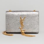 Saint Laurent Silver Cassandre Tassel Small Shoulder Bag