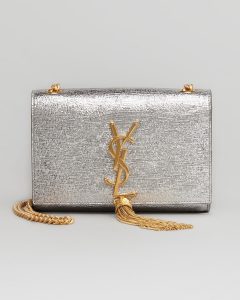 ysl silver clutch