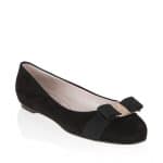 Salvatore Ferragamo Black Suede Varina Flat Shoes