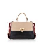 Salvatore Ferragamo Black/Burgundy Sofia Medium Bag