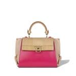 Salvatore Ferragamo Pink/Beige Calfskin/Hayers Snake Sofia Small Bag