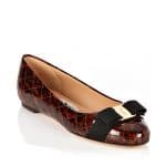 Salvatore Ferragamo Tortoise Patent Quilted Varina Flat Shoes