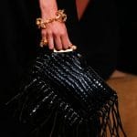 Valentino Black Crocodile Fringed Clutch Bag - Runway Spring 2014