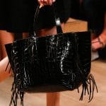 Valentino Black Crocodile Fringed Tote Bag - Runway Spring 2014