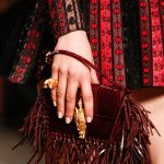 Valentino Burgundy Crocodile Fringed Flap Small Bag - Runway Spring 2014