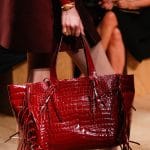 Valentino Burgundy Crocodile Fringed Tote Bag - Runway Spring 2014