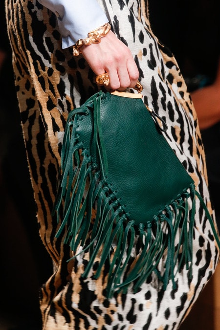 Valentino Green Fringed Clutch Bag - Runway Spring 2014