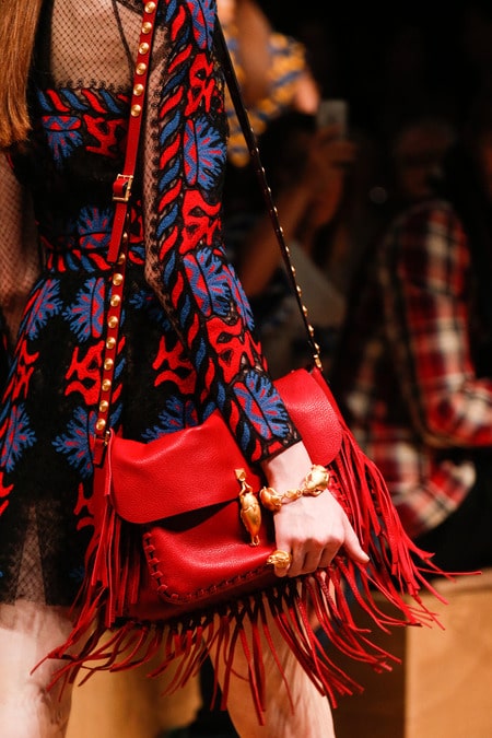 Valentino Red Fringed Shoulder Bag - Runway Spring 2014