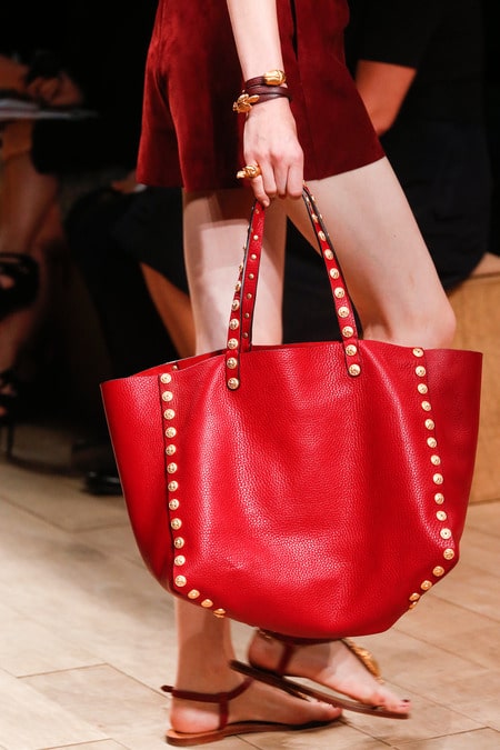 Valentino Red Studded Tote Bag - Runway Spring 2014