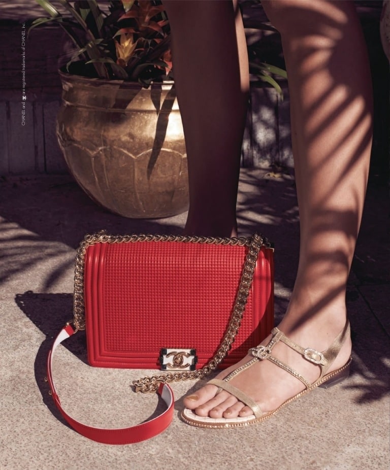 Neiman Marcus editorial for Chanel Cruise 2014 collection with Chanel Cube bag
