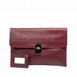 Balenciaga Dark Red Padlock Clutch Bag