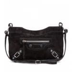 Balenciaga Marble Black Suede Hip Messenger Bag - Fall 2013