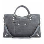 Balenciaga Marble Dark Grey Suede City Bag - Fall 2013