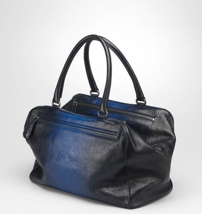 BOTTEGA VENETA blue and grey leather BRERA Bag For Sale at 1stDibs