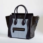 Celine Black/Baby Blue Mini Luggage Bag