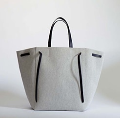 Celine Grey Smooth Leather Small Ring Tote Bag - Yoogi's Closet