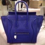 Celine Indigo Blue Pebbled Leather Mini Luggage Bag - Cruise 2014