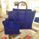 Celine Ink Blue Pebbled Leather Mini and Nano Luggage Bags - Cruise 2014