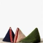 Celine Navy Blue/Powder/Army Green Brushed Mohair Clutch Bags