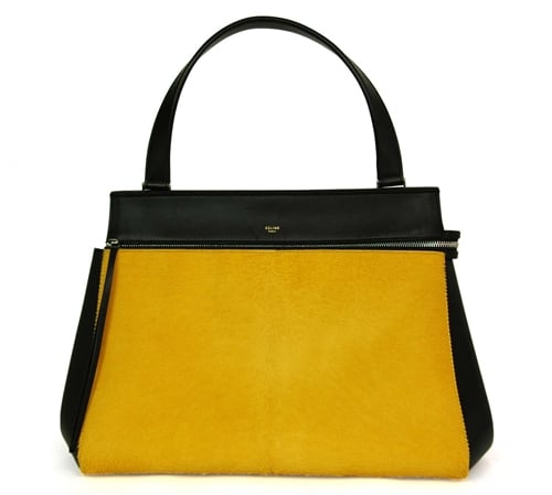 Celine Yellow Pony Hair Edge Tote Bag