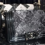 Chanel Black White Striated Boy Flap Bag - Spring Summer 2014